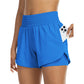 📢📢40% OFF !! ⏰Women Athletic Yoga Shorts Doubled Layer Gym Shorts