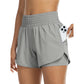 📢📢40% OFF !! ⏰Women Athletic Yoga Shorts Doubled Layer Gym Shorts