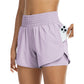 📢📢40% OFF !! ⏰Women Athletic Yoga Shorts Doubled Layer Gym Shorts