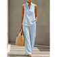 🎉 LIMITED TIME 50% OFF! 💕Women's Minimalist Sleeveless Top & Wide-Leg Pants Set