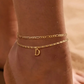 Dainty Layered Gold Initial Anklets