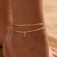 Dainty Layered Gold Initial Anklets