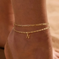 Dainty Layered Gold Initial Anklets