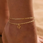 Dainty Layered Gold Initial Anklets