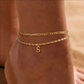 Dainty Layered Gold Initial Anklets