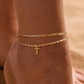 Dainty Layered Gold Initial Anklets