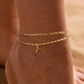 Dainty Layered Gold Initial Anklets