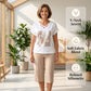 📢📢40% OFF !! ⏰Women Casual Two Piece Set V Neck Tee and Cropped Pants