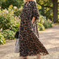 Leopard Print Oversized Maxi Shirt Dress