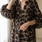 Leopard Print Oversized Maxi Shirt Dress