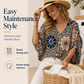 📢📢40% OFF !! ⏰Women's V-Neck Bohemian Print Blouse Summer Loose Fit Shirt