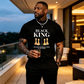 📢📢40% OFF !! ⏰Men Plus Size Chess Slogan Print T-Shirt Casual Short Sleeve Tee