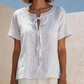 📢📢40% OFF !! ⏰Lace Tie Neck Top – Delicate lace & flattering tie – Perfect for romantic dates.