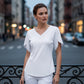 📢📢40% OFF !! ⏰ V-Neck Flutter Sleeve Blouse – Soft Feminine Breeze 🌸