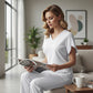 📢📢40% OFF !! ⏰ V-Neck Flutter Sleeve Blouse – Soft Feminine Breeze 🌸