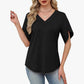 📢📢40% OFF !! ⏰ V-Neck Flutter Sleeve Blouse – Soft Feminine Breeze 🌸