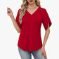 📢📢40% OFF !! ⏰ V-Neck Flutter Sleeve Blouse – Soft Feminine Breeze 🌸