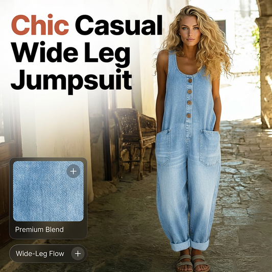 📢📢40% OFF !! ⏰ Sleeveless Wide-Leg Jumpsuit – Breezy Summer Ease ☀️