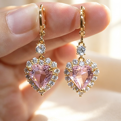 📢📢40% OFF !! ⏰ Sparkling Heart-Shaped Drop Earrings