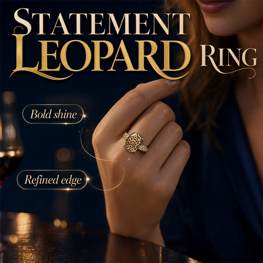 📢📢40% OFF !! ⏰Vintage Leopard Print Oval Ring