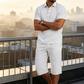 📢📢40% OFF !! ⏰Men Summer Shirt and Crop Pants Set Casual Beach Outfit