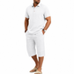 📢📢40% OFF !! ⏰Men Summer Shirt and Crop Pants Set Casual Beach Outfit