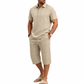 📢📢40% OFF !! ⏰Men Summer Shirt and Crop Pants Set Casual Beach Outfit