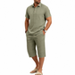 📢📢40% OFF !! ⏰Men Summer Shirt and Crop Pants Set Casual Beach Outfit
