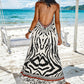 📢📢40% OFF !! ⏰🎉 2026 Sale — Over 32,000 Sold!🐆 Women's Animal Print Backless Halter Maxi Dress 🌴