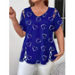 Women’s Heart Print V-Neck Top