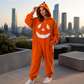 Unisex Halloween Pumpkin Hooded Jumpsuit
