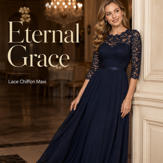 📢📢40% OFF !! ⏰Women's Elegant Lace Bodice Maxi Dress