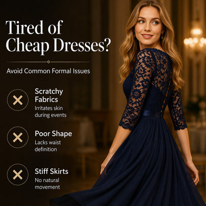 📢📢40% OFF !! ⏰Women's Elegant Lace Bodice Maxi Dress