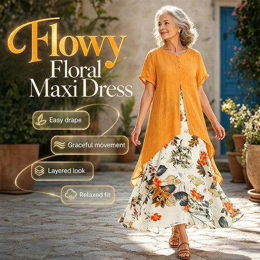 Women's Layered Look Floral Print Casual Dress
