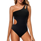 Women's One-Shoulder Ruched One-Piece Swimsuit