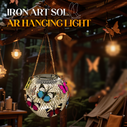 📢📢40% OFF !! ⏰ Solar Iron Lantern with Butterfly Motif – Weatherproof, Bright & Decorative, Perfect for Garden, Patio & Balcony ☀️✨