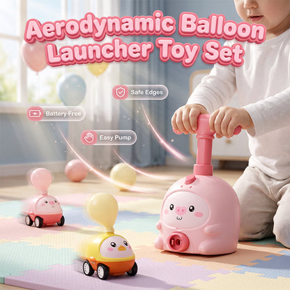 📢📢40% OFF !! ⏰Balloon-Powered Launcher Car Toy Set for Kids