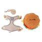 📢📢40% OFF !! ⏰ Offer your furry friend a comfortable travel experience!🦮Cute Hamburger Pet Harness and Leash Set with Mini Backpack🍔🦮