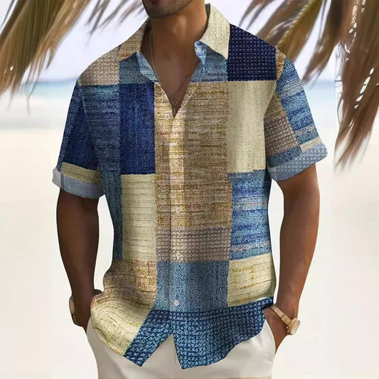 📢📢40% OFF !! ⏰Men's Contrast Color Pattern Shirt