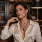 Sparkling Teardrop Pendant Necklace and Earrings Set