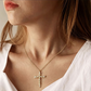 📢📢50% OFF !! ⏰Radiant Cross Necklace – Twisted Chain, Petal Sparkle ✨