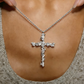 📢📢50% OFF !! ⏰Radiant Cross Necklace – Twisted Chain, Petal Sparkle ✨