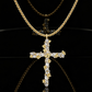 📢📢50% OFF !! ⏰Radiant Cross Necklace – Twisted Chain, Petal Sparkle ✨