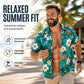 📢📢40% OFF !! ⏰Men Hawaiian Shirt Tropical Floral Print Short Sleeve Casual Beach Button Down Shirt