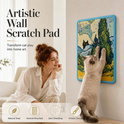 📢📢40% OFF !! ⏰  2026 Sale — Over 20200 Sold!💞 Wall Mounted Artistic Sisal Cat Scratcher‑Decorative 🐱