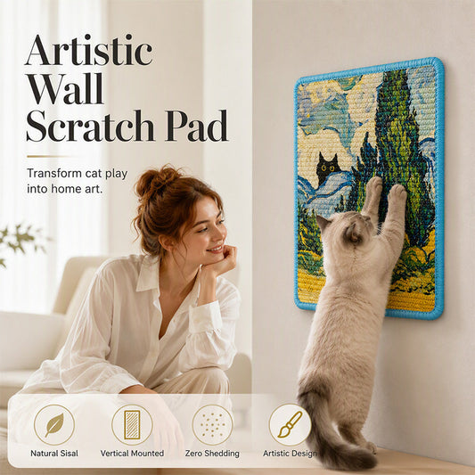 📢📢40% OFF !! ⏰  2026 Sale — Over 20200 Sold!💞 Wall Mounted Artistic Sisal Cat Scratcher‑Decorative 🐱