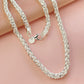 📢📢40% OFF !! ⏰ 2026 Sale — Over 27,100 Sold!✨ Elegant Silver‑Tone Braided Wheat Chain Necklace 🤍