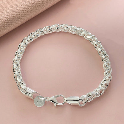 📢📢40% OFF !! ⏰ 2026 Sale — Over 27,100 Sold!✨ Elegant Silver‑Tone Braided Wheat Chain Necklace 🤍