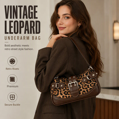 📢📢50% OFF !! ⏰Retro Leopard Print Shoulder Bag for Women 🤎Vintage Style Ladies Crossbody Handbag