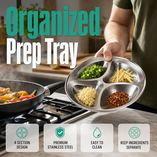 📢📢40% OFF !! ⏰4-Compartment Prep Plate for Kitchen Organization
